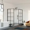 Douchewand 2 zijwanden Christina mat zwart