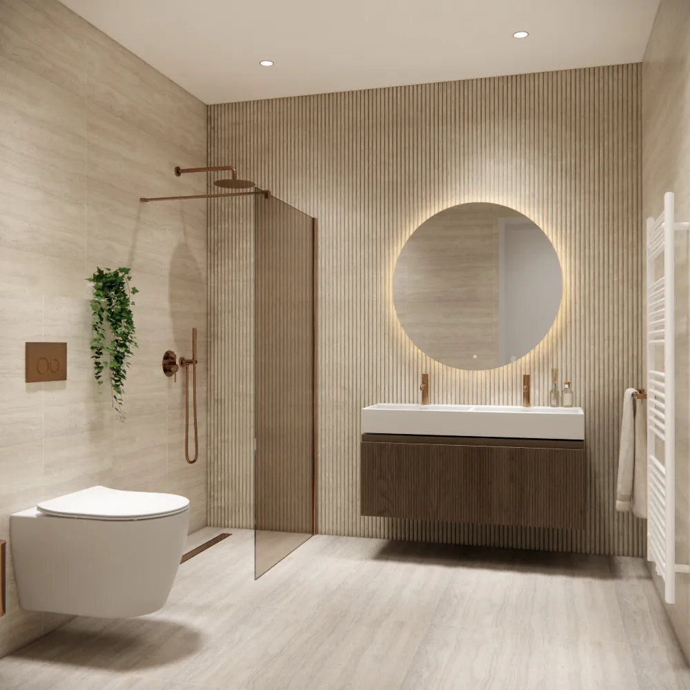 Complete badkamer in Japandi stijl