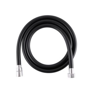 Doucheslang 150cm mat zwart Pvc Rvs