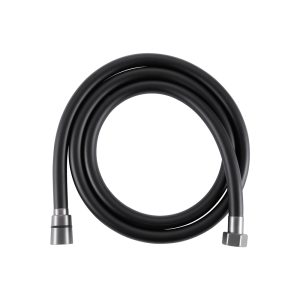Doucheslang 150cm mat zwart Pvc Gun metal