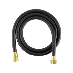 Doucheslang 150cm mat zwart Pvc Mat goud