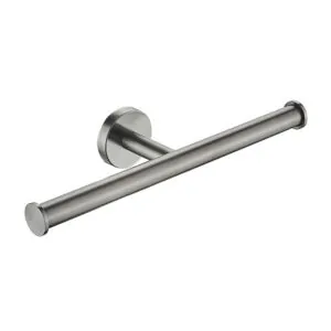 Dubbele wc-rolhouder gun metal rond zonder klep