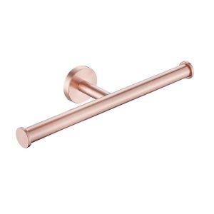 Dubbele wc-rolhouder rosé goud rond zonder klep