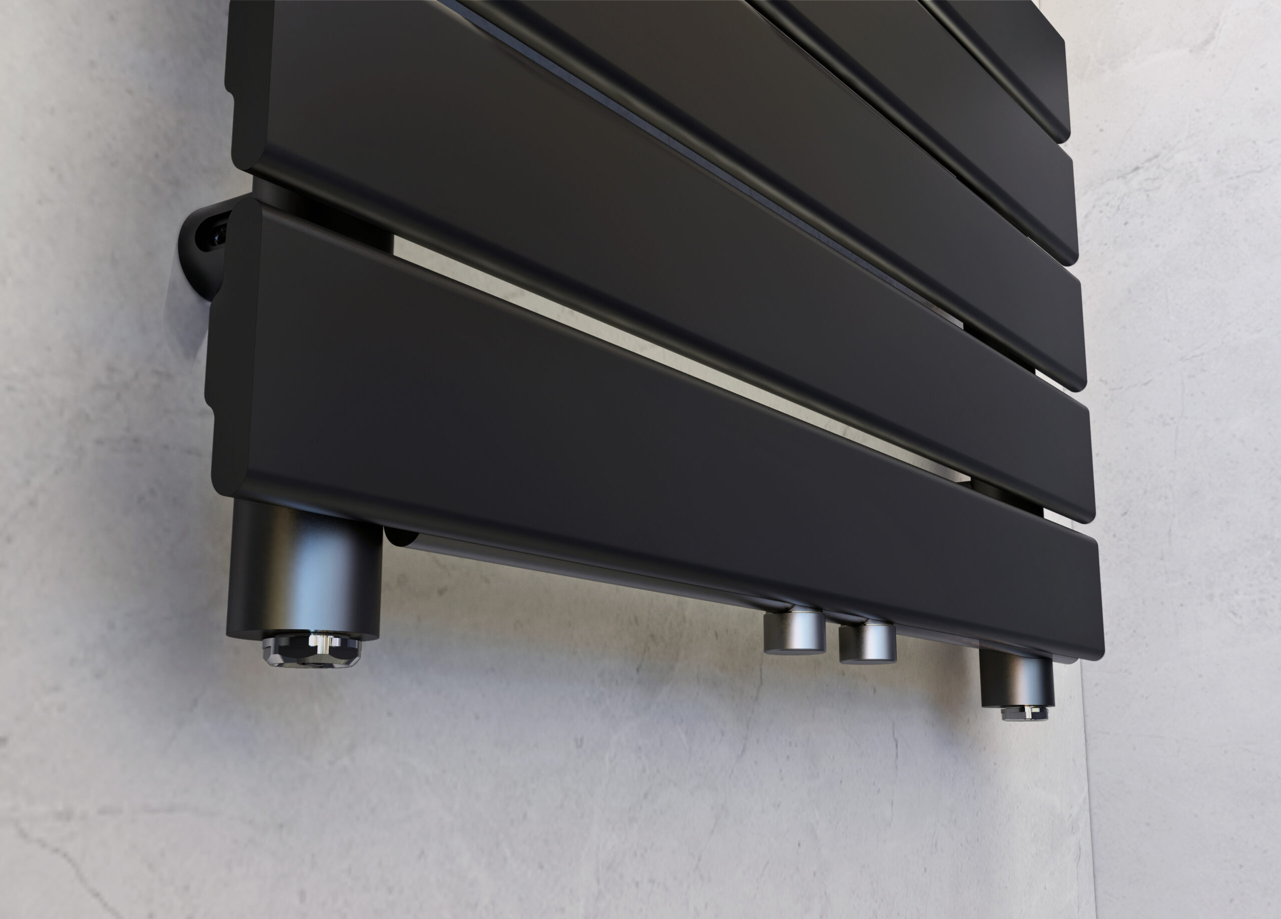 Designradiator Ella 180x60cm mat zwart aansluiting - Design Sanitair