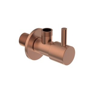 Hoekstopkraan 1/2x3/8 mm met rozet mat copper