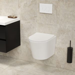 Hangend toilet Julio randloos inclusief softclose zitting glans wit 48x36,5x36cm