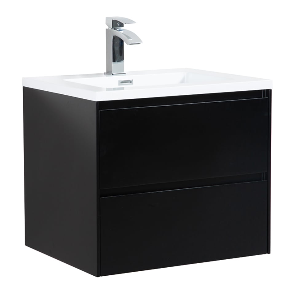 Hol heb vertrouwen Bevestiging Badkamermeubel Nero 60cm mat zwart - Voordelig Design Sanitair