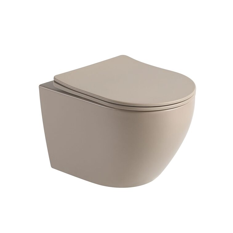 diefstal Elementair Silicium Hangend toilet Pietro randloos inclusief softclose zitting mat beige  49x37x37cm - Voordelig Design Sanitair