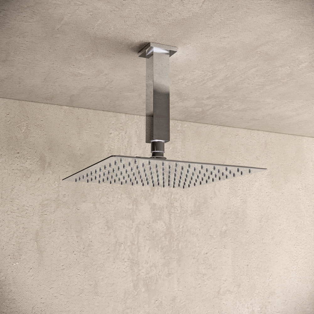 Graan Baleinwalvis Nodig hebben Vierkante inbouw regendouche met plafond arm 25cm douchekop chroom  tweeknops bediening - Voordelig Design Sanitair