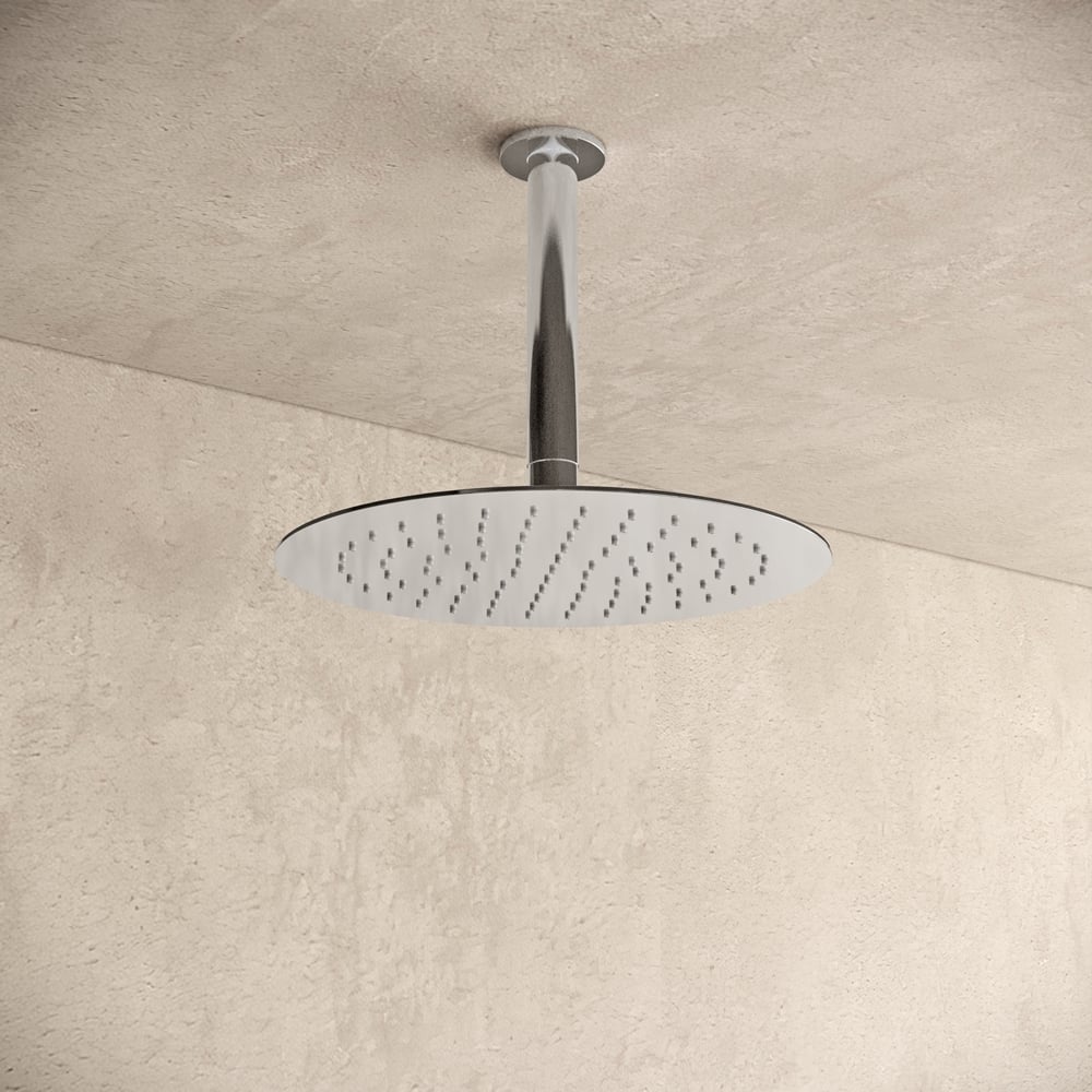 smeren Piepen Het hotel Inbouw regendouche met plafond arm 25cm douchekop chroom ovaal - Voordelig  Design Sanitair