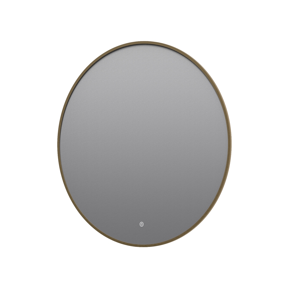 Ronde Badkamerspiegels Met LED-verlichting 60 Cm Met Dual Color Aanraakschakelaar Verwarmingsmat