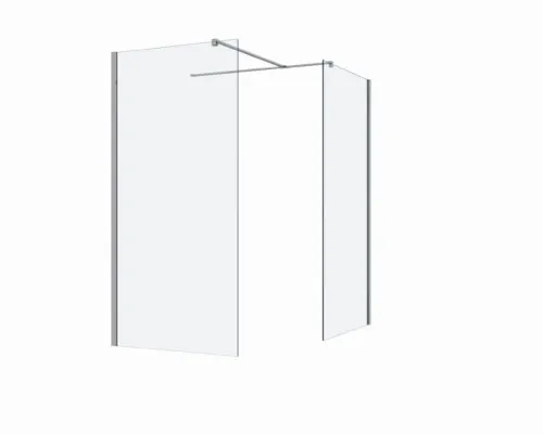 Douchewand 2 zijwanden Silvio chroom
