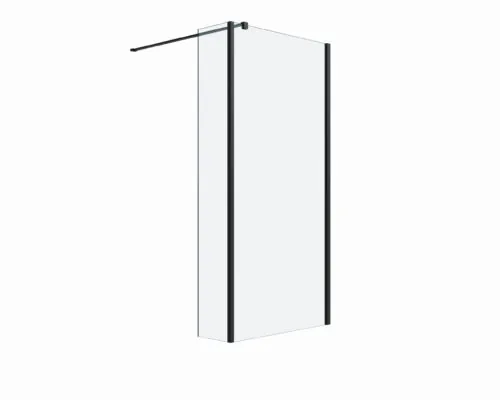 Douchewand met zijwand Silvio mat zwart