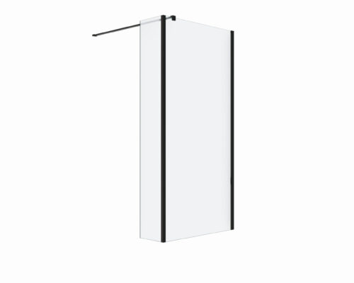 Douchewand met zijwand Silvio mat zwart
