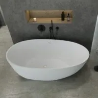Solid Surface vrijstaand bad Davide mat wit
