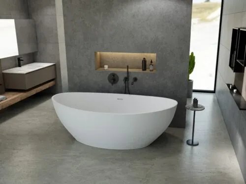 Solid Surface vrijstaand bad Davina mat wit 