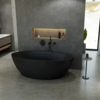 Solid Surface vrijstaand bad Lorello mat zwart