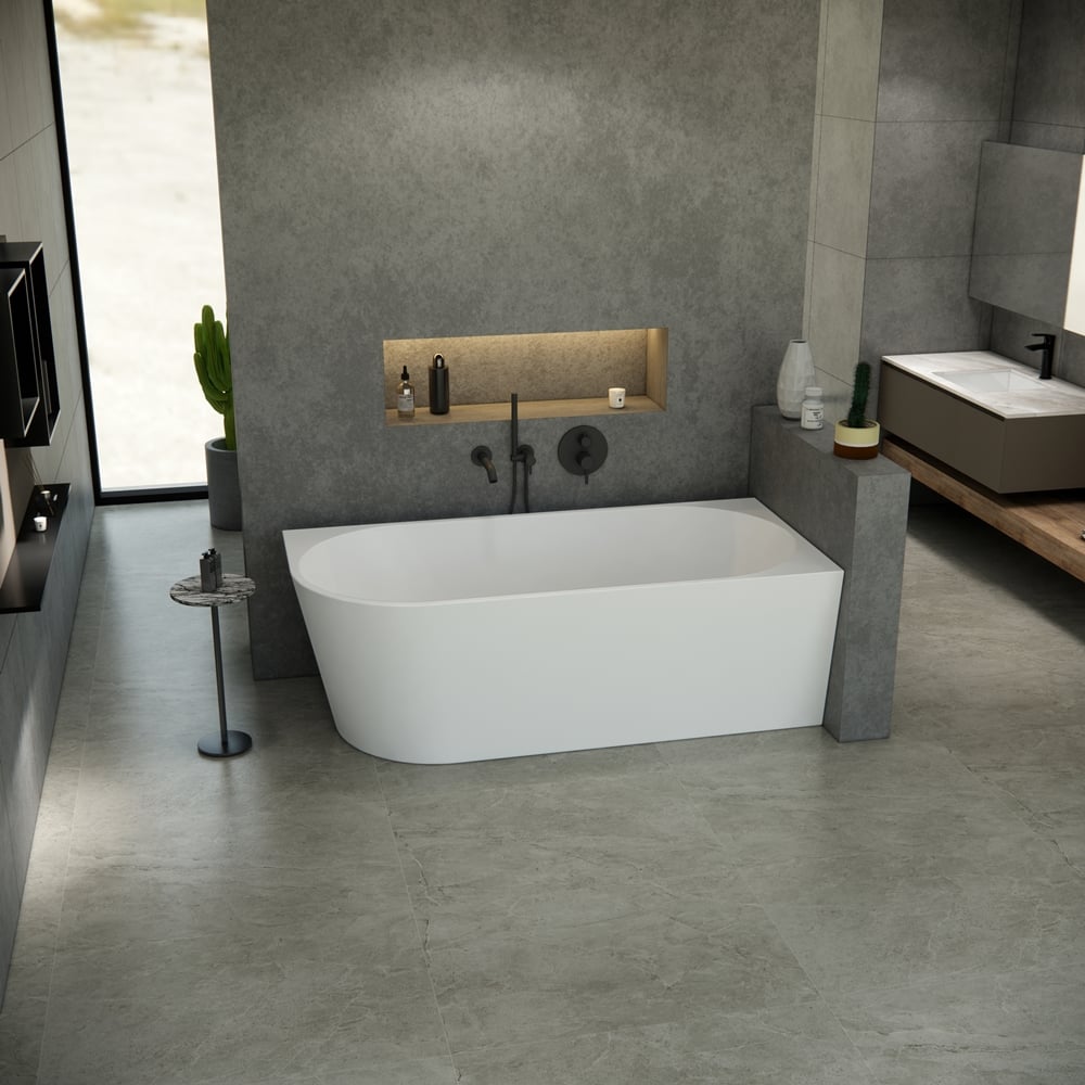 hypothese Bevestigen veeg Vrijstaand bad Luciano hoekbad 170x80x58cm mat wit acryl rechts - Voordelig  Design Sanitair