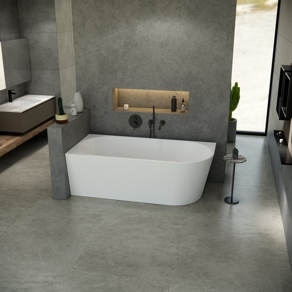 bad Luciano hoekbad 170x80x58cm wit acryl links - Voordelig Design Sanitair