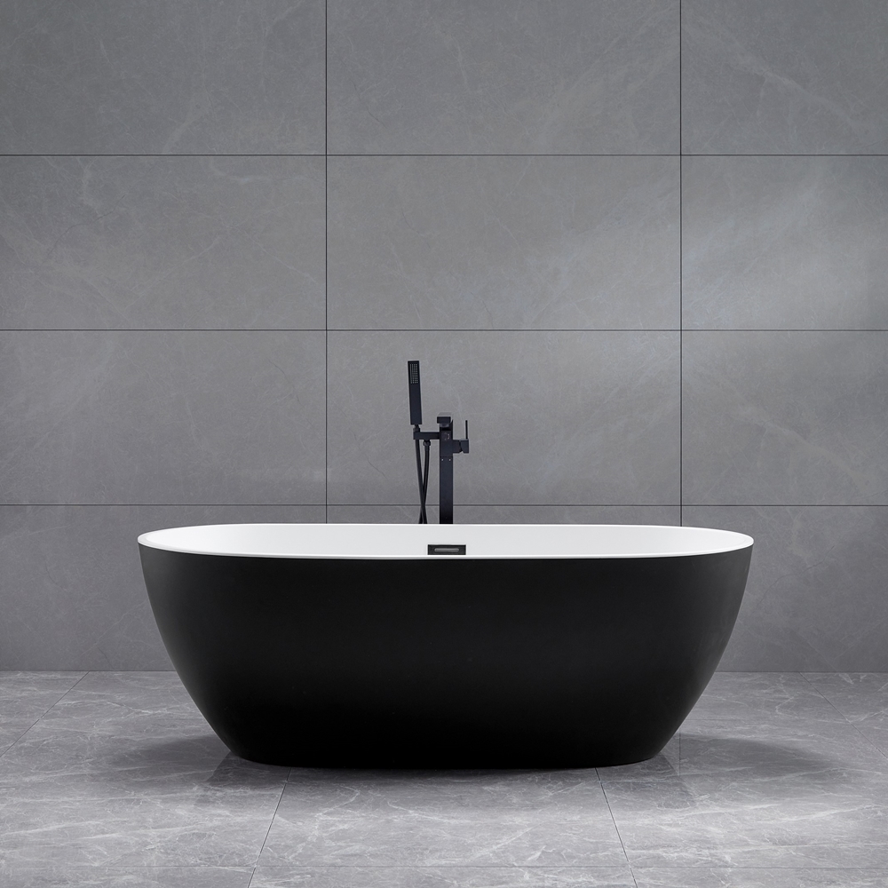 Vrijstaand bad Silvan 180x81x58cm bi-color mat zwart/ wit - Design Sanitair