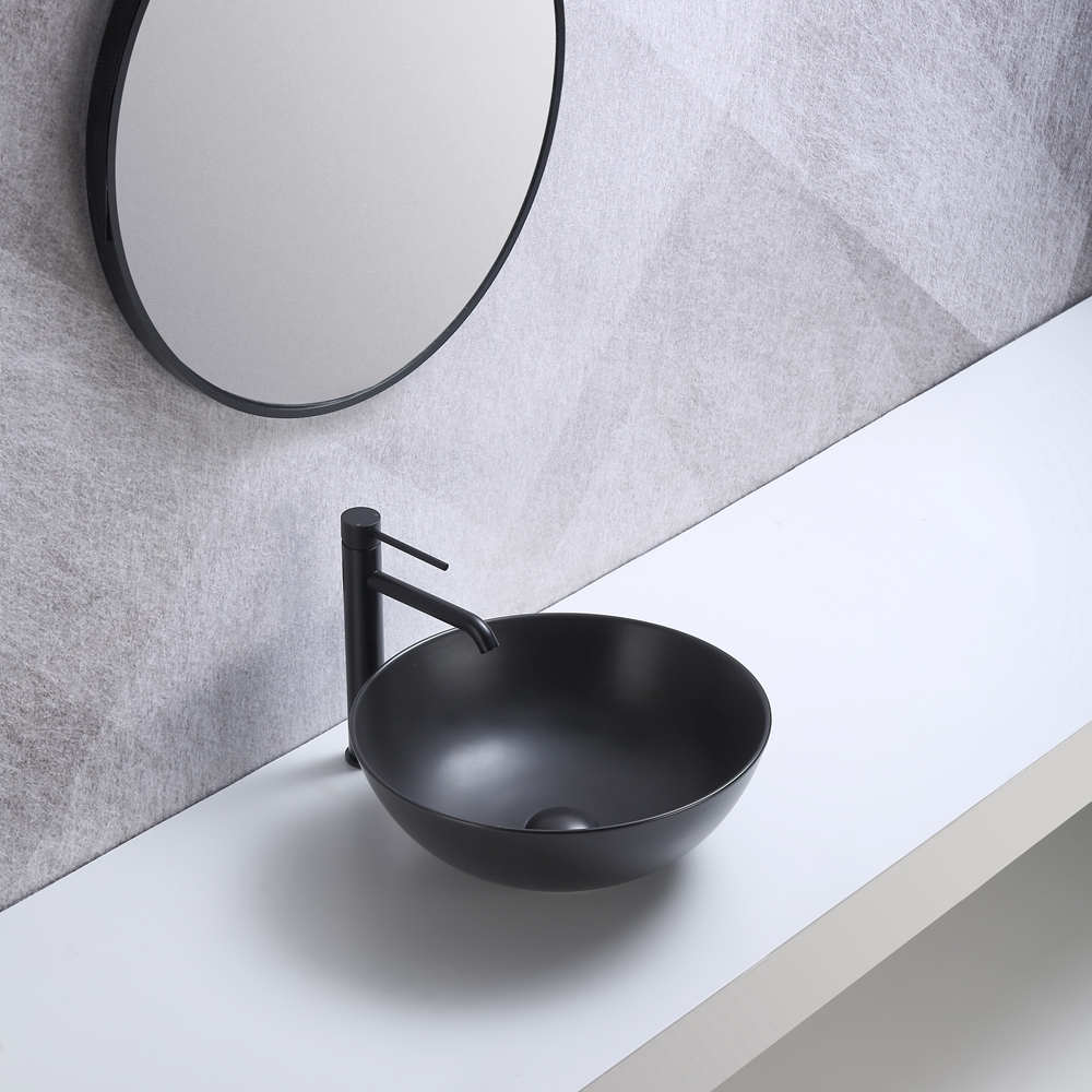 Luisa 41x41x15cm mat zwart inclusief afvoerplug - Voordelig Design Sanitair