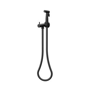 Bidetset met handdouche mat zwart koud water