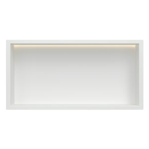 Mat wit RVS Inbouwnis 30x60x7cm met LED verlichting