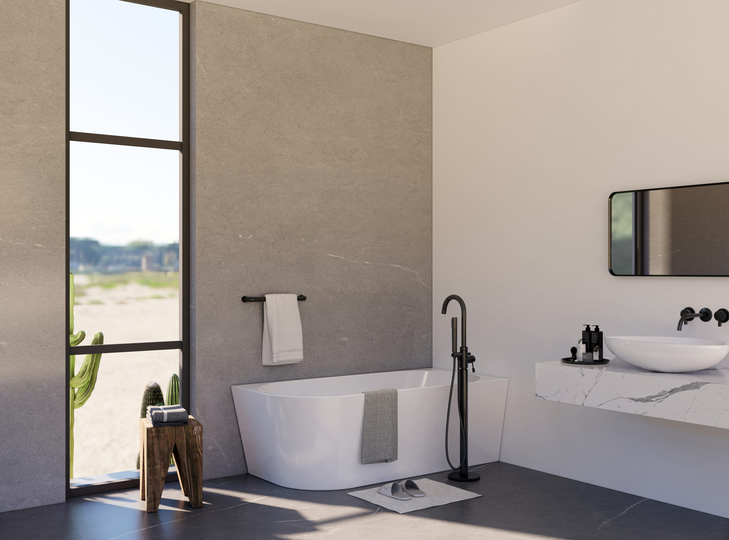 Hoekbad Luciano glans wit