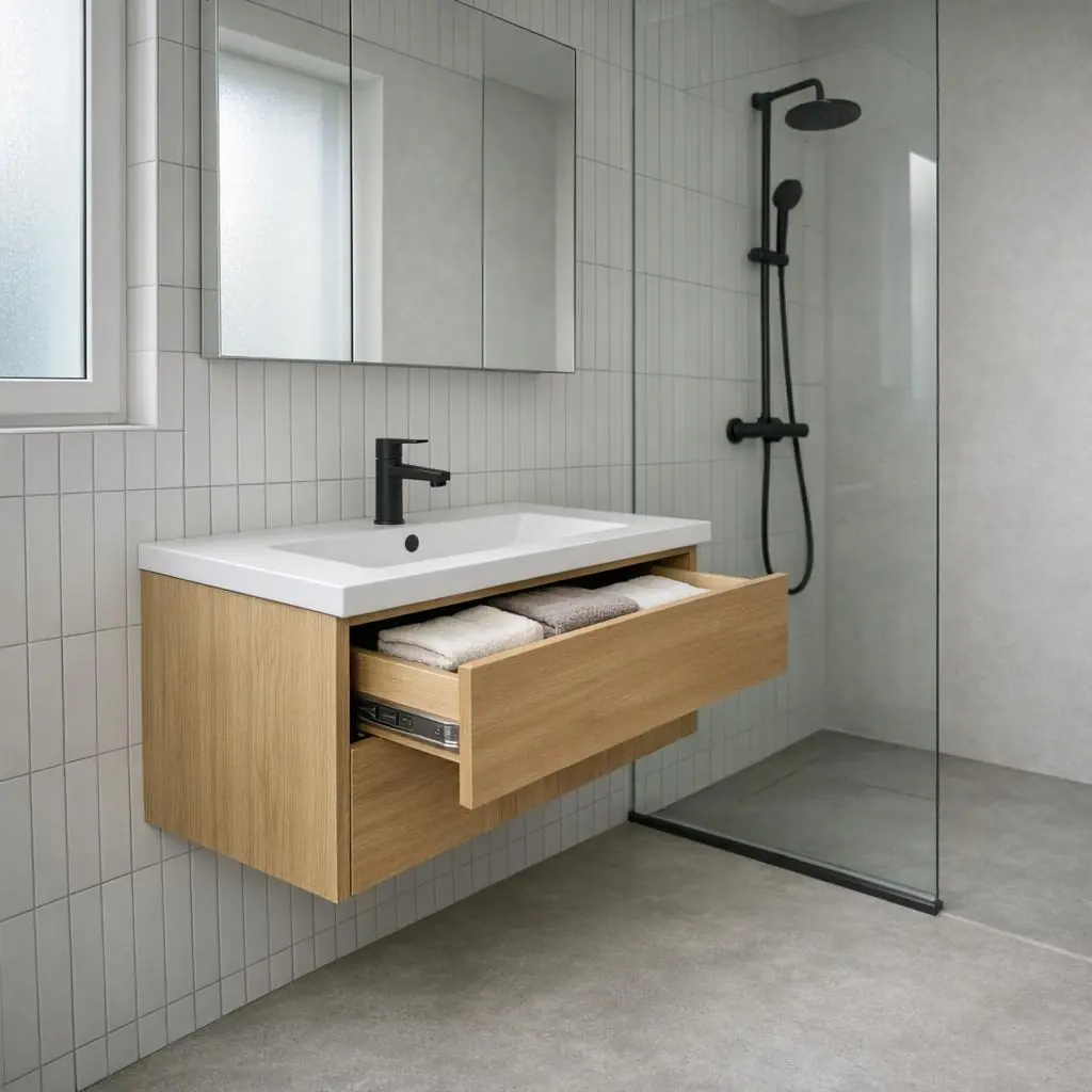 Ondiep badkamermeubel: zo win je ruimte zonder in te leveren op stijl