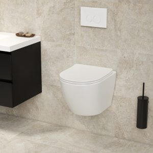 Hangend toilet Pietro randloos inclusief softclose zitting glans wit 49x37x37cm